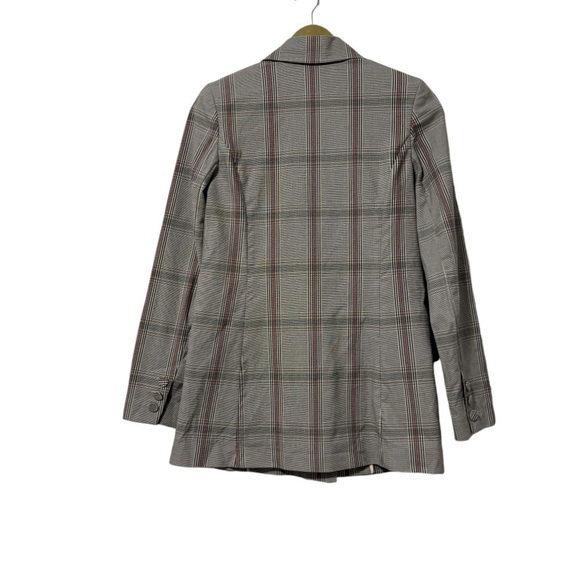 Cabi Gray Pink Plaid Boxy Oversized Blazer Size 0 Academia Business Fall City - Picture 3 of 7